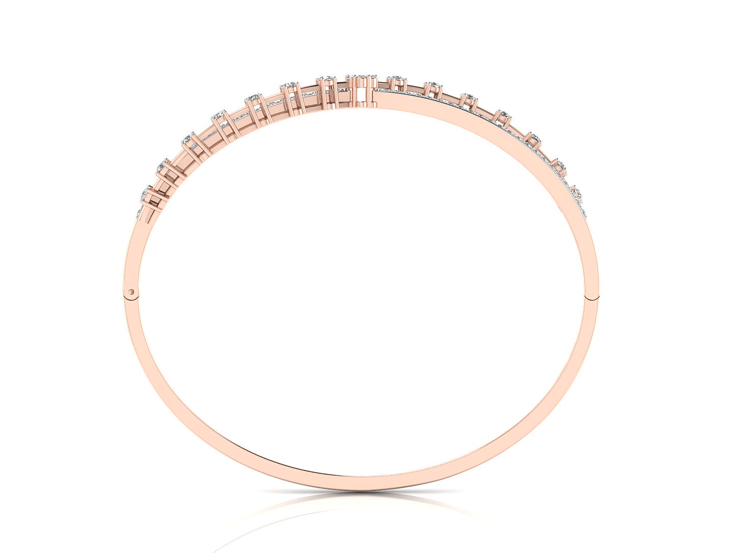  Sine Wave Artificial Diamond Rose Gold Bracelet Front View.Best Synthetic Diamond Jewelry in Chennai