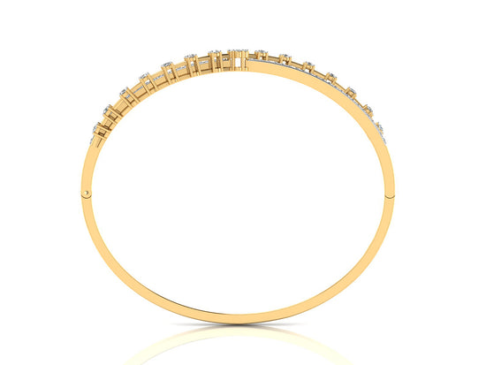  Sine Wave Artificial Diamond Gold Bracelet Front View.Best Synthetic Diamond Jewelry in Chennai