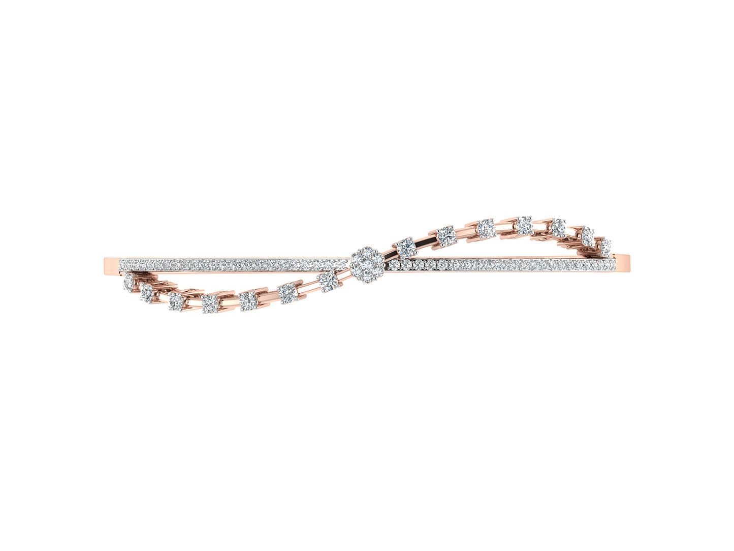 Buy Sine Wave Artificial Diamond Rose Gold Bracelet at Diahart