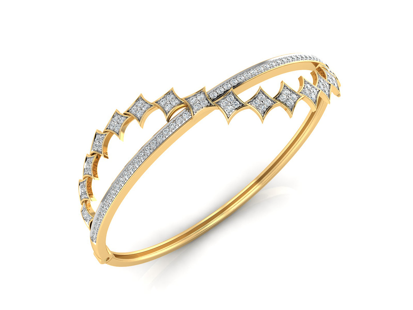 Celestial Shine Synthetic Diamond Gold Bracelet Order Online and Shop at Diahart.