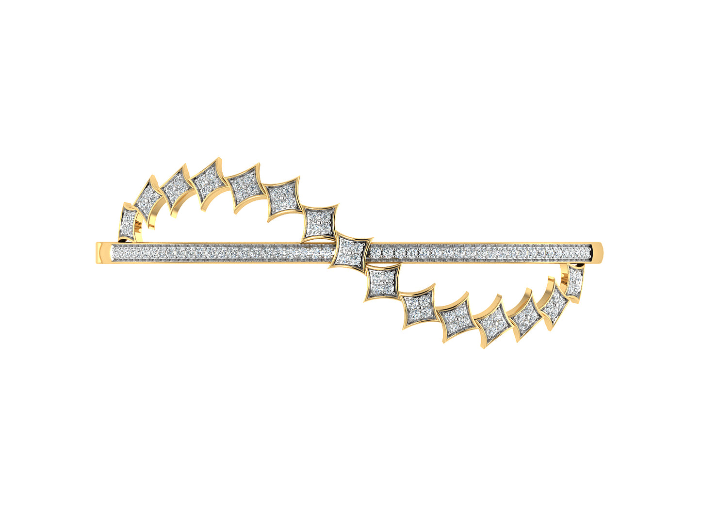 Celestial Shine Synthetic Diamond Gold Bracelet Top View.Best Lab Grown Diamond Jewelry in chennai