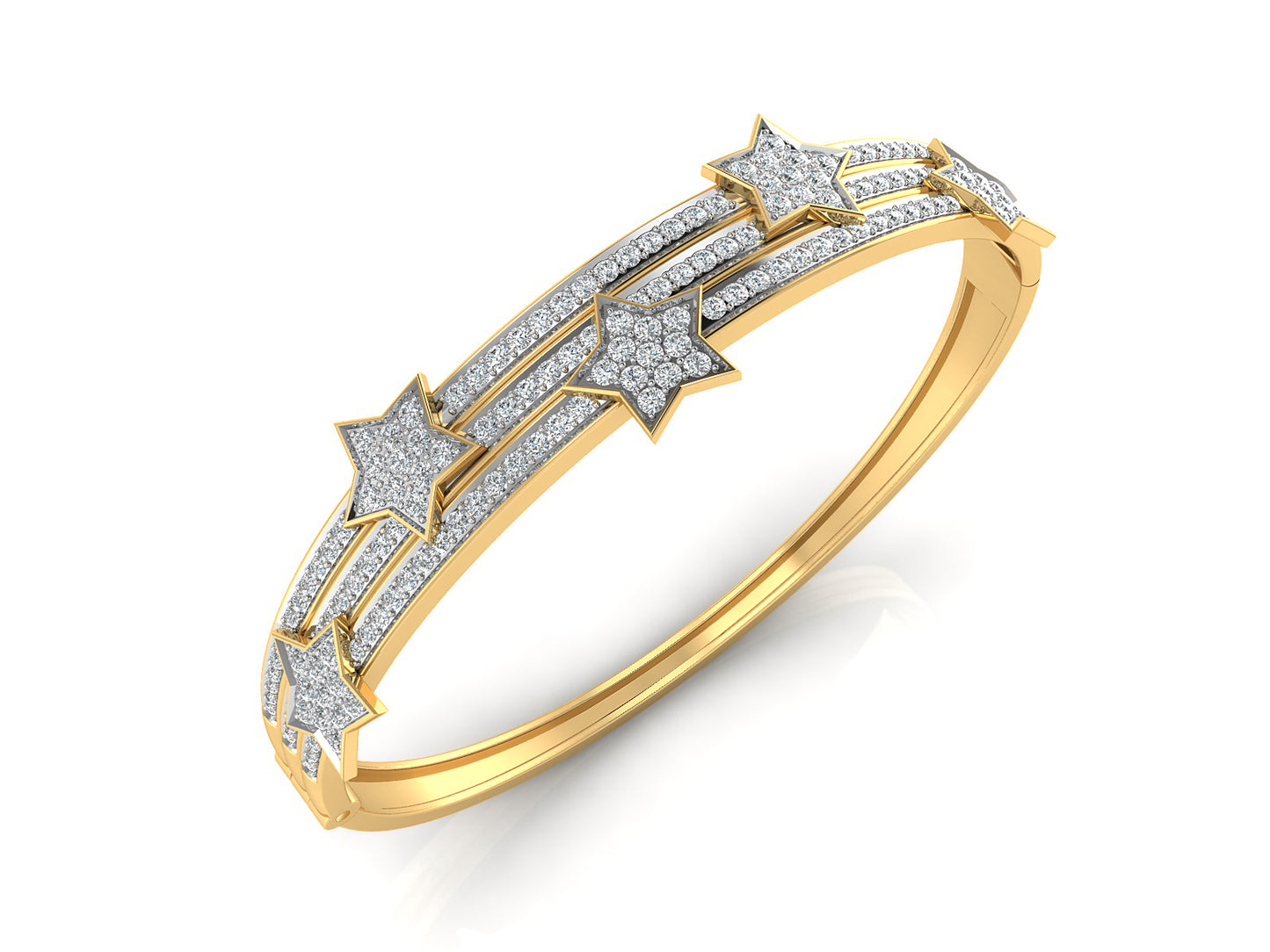 Star Power Synthetic Diamond Gold Bracelet Top View.Best Synthetic Diamond Jewelry in Chennai