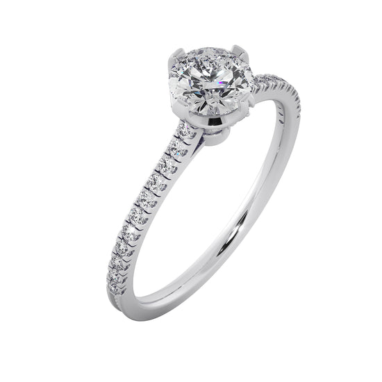 Rock Crystal Solitaire Ring