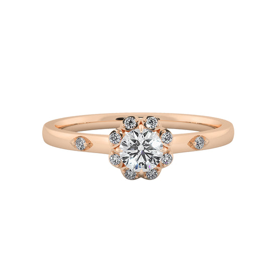 Hill Flower Solitaire Ring