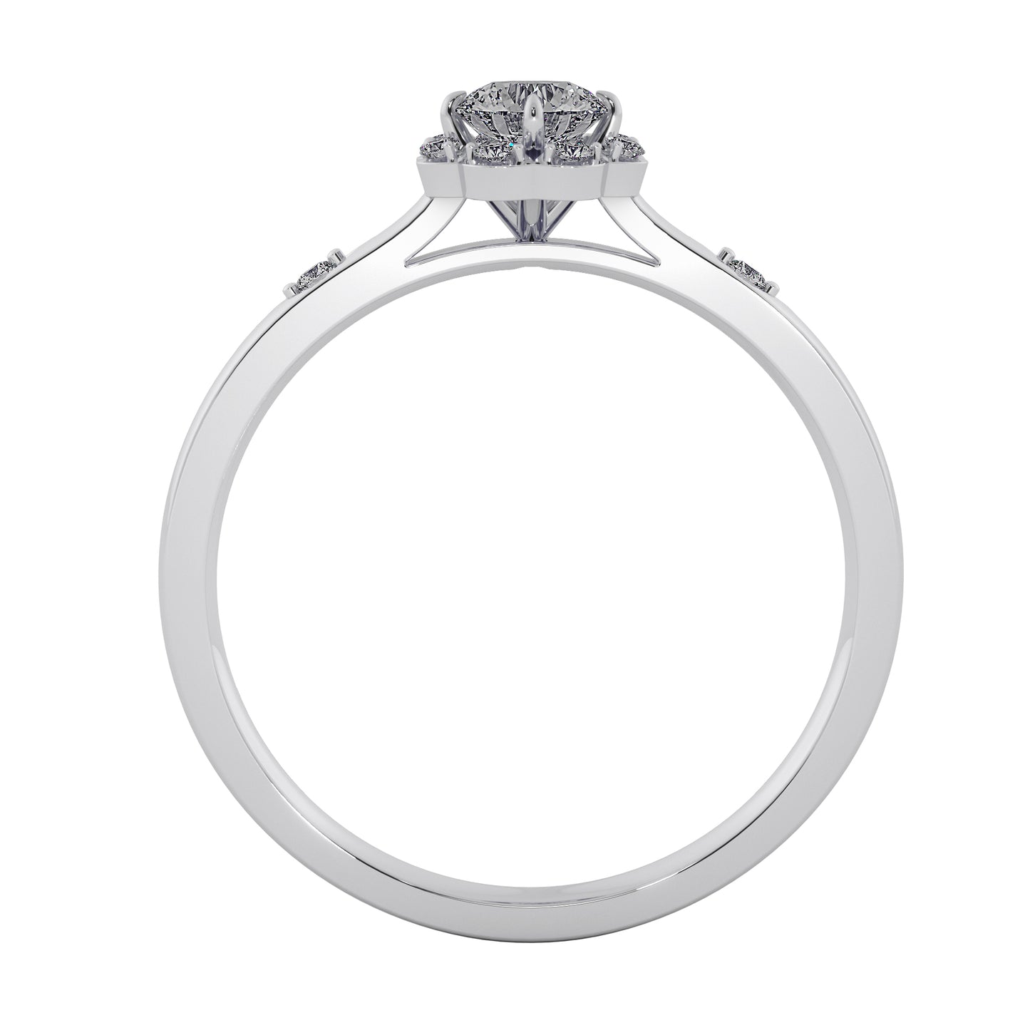 Hill Flower Solitaire Ring