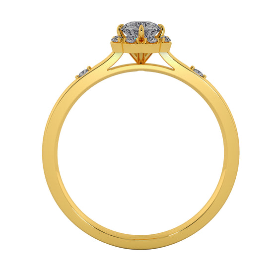 Hill Flower Solitaire Ring