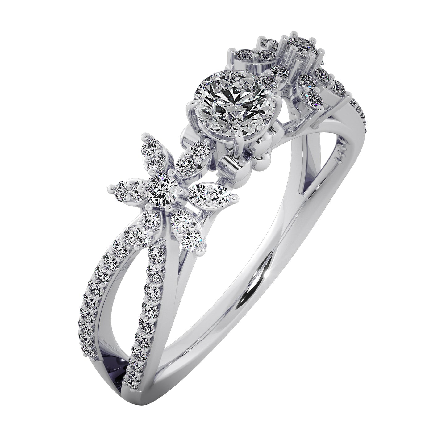 Flower Fiesta Solitaire Ring