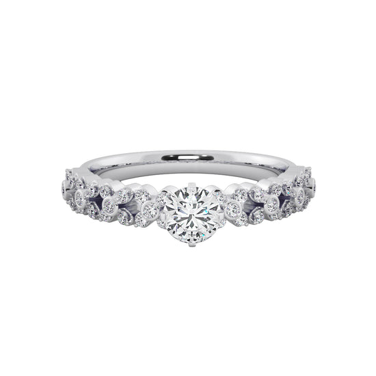 Lovely Petals Solitaire Ring