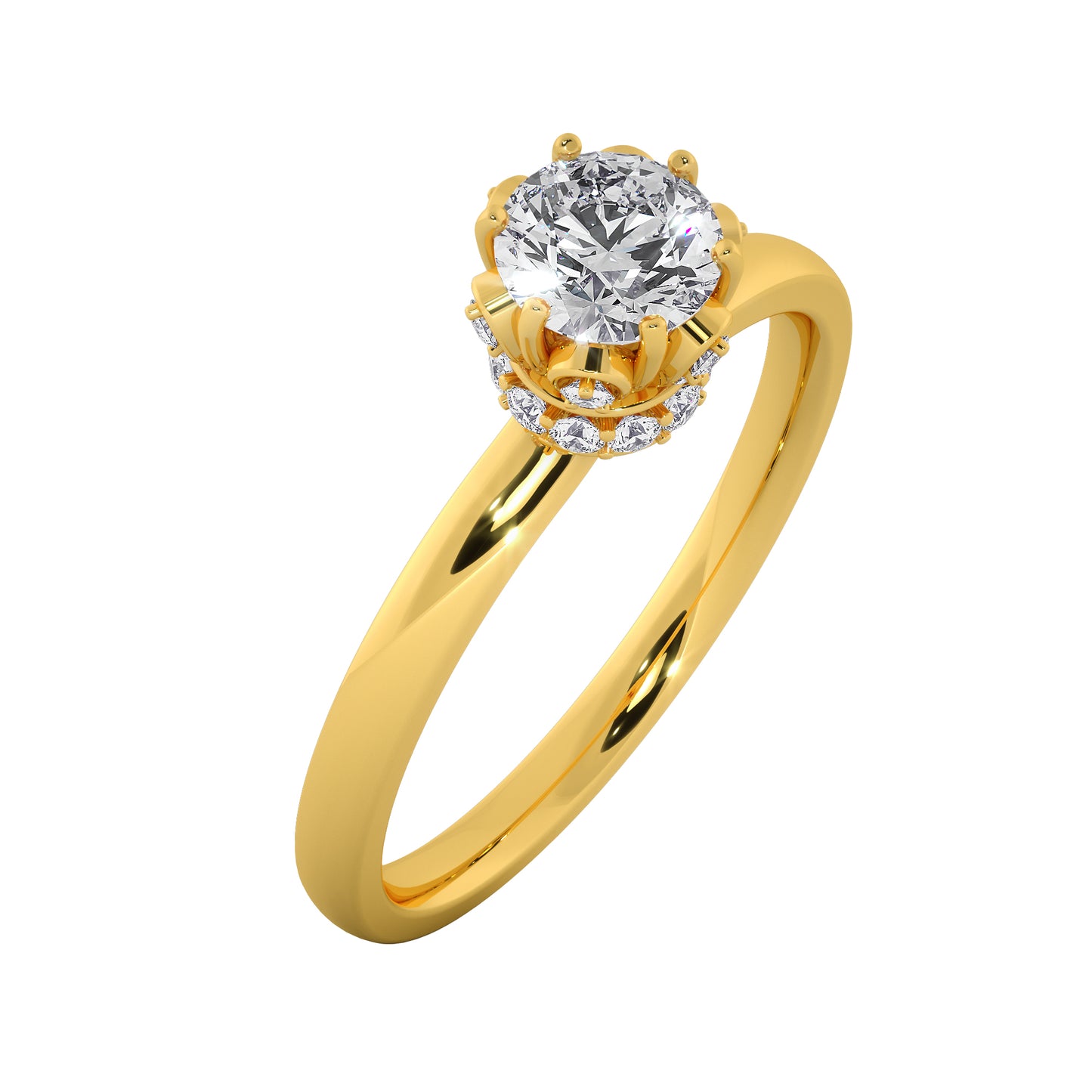 Lovely Petals Solitaire Ring