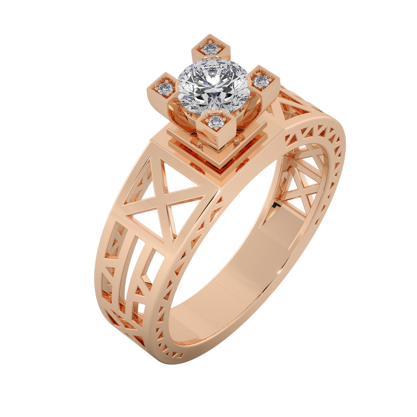 The Four Square Solitaire Ring