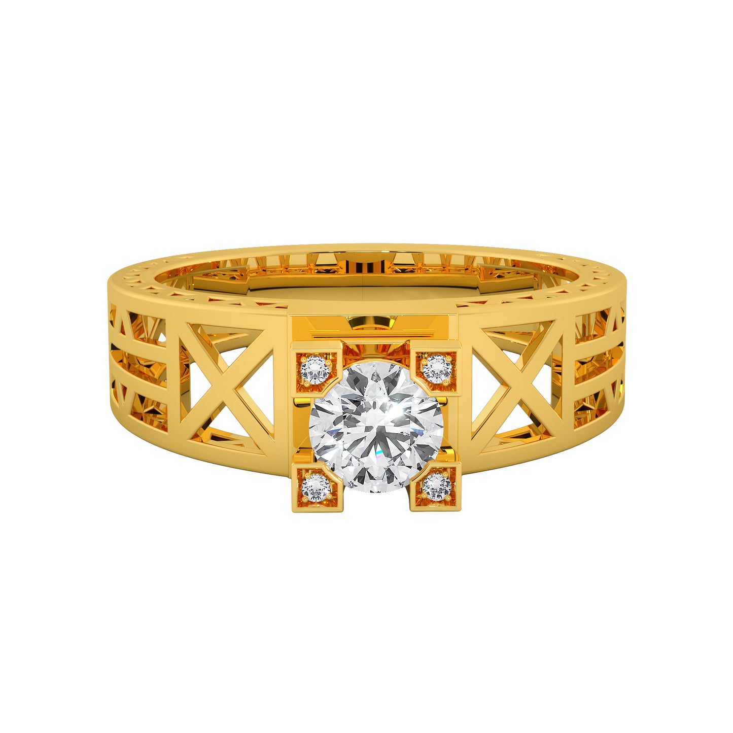 The Four Square Solitaire Ring