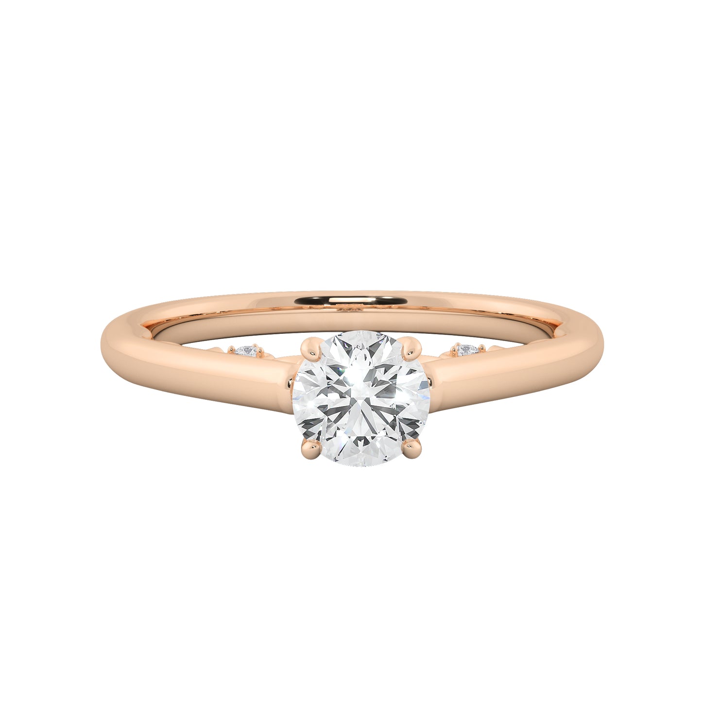 Misty Flower Solitaire Ring