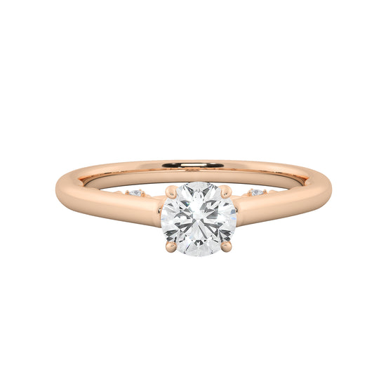 Misty Flower Solitaire Ring