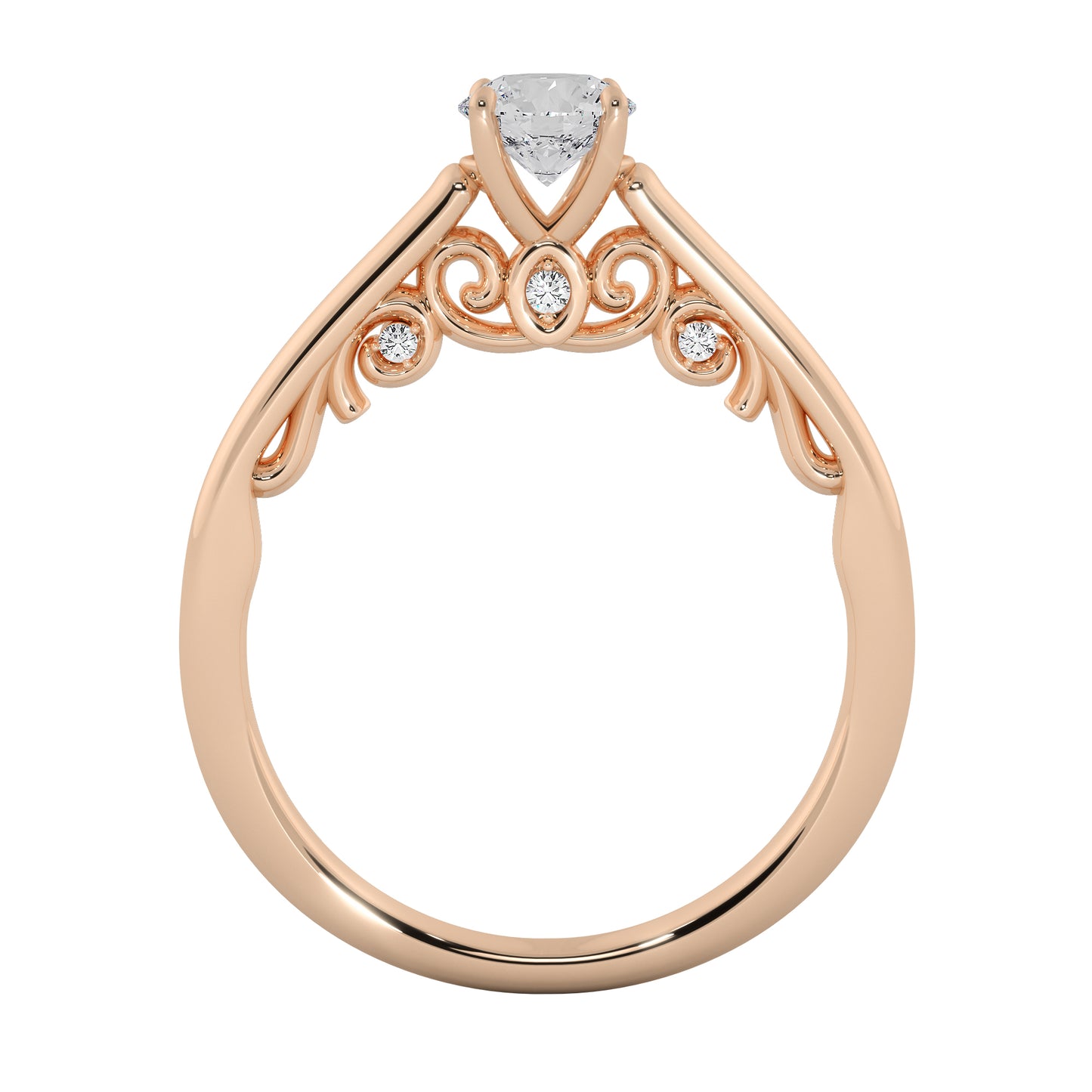 Misty Flower Solitaire Ring