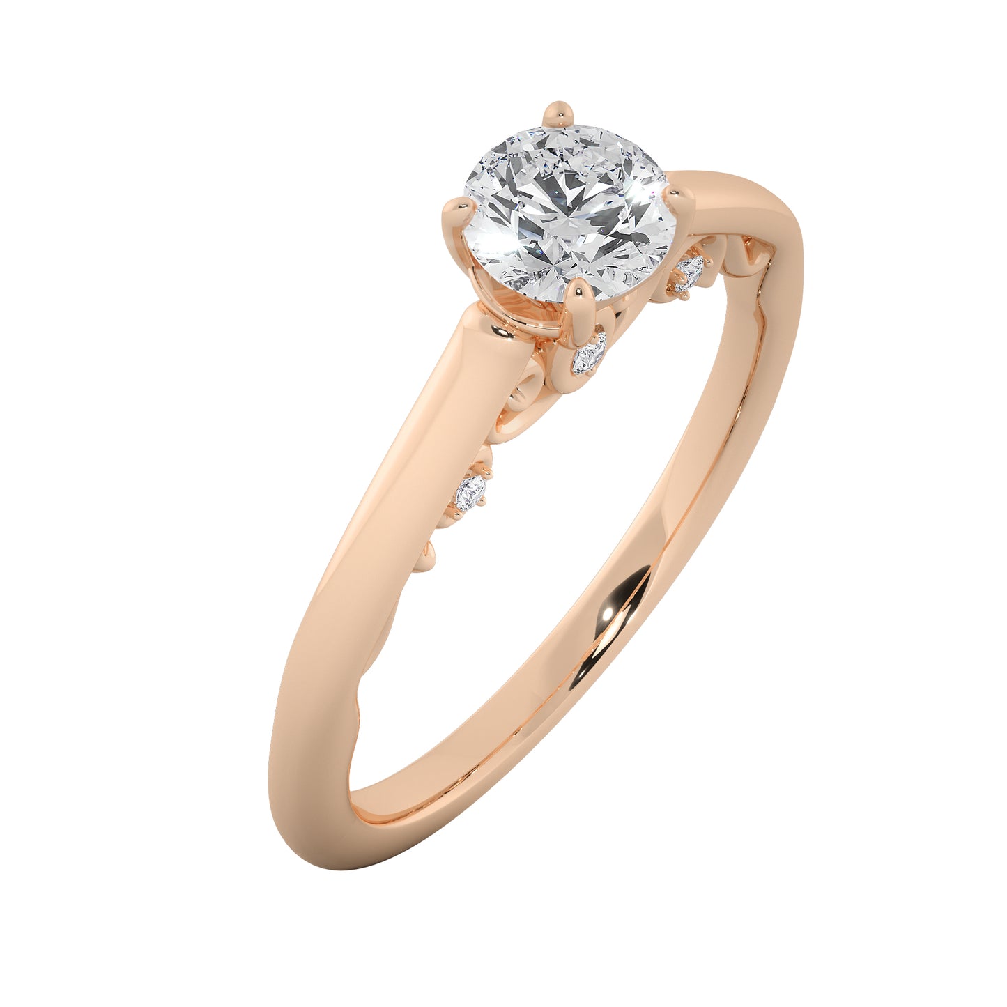 Misty Flower Solitaire Ring