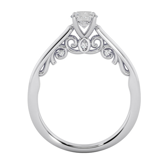 Misty Flower Solitaire Ring