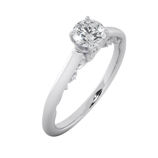 Misty Flower Solitaire Ring