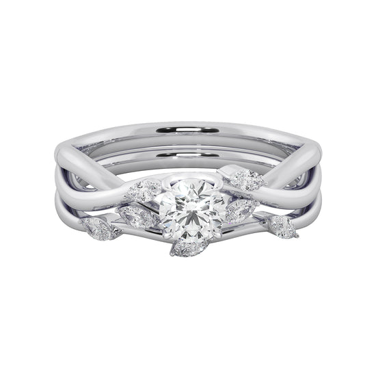 Golden Weave Solitaire Ring