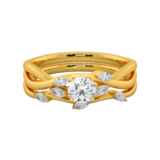 Golden Weave Solitaire Ring