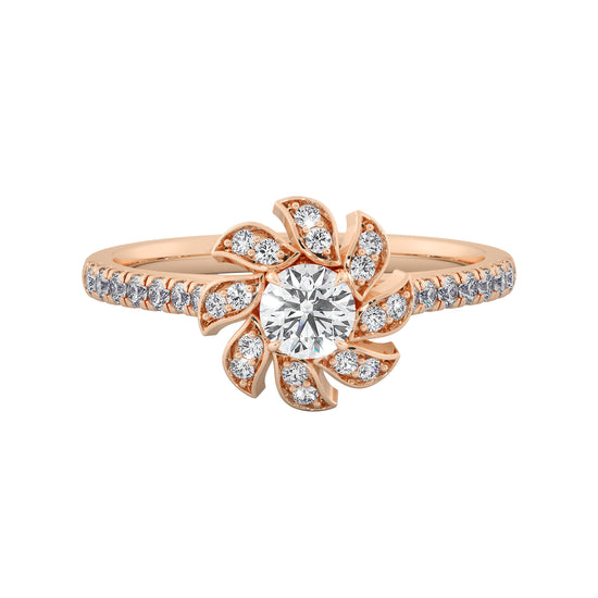 Sunflower Magic Solitaire Ring