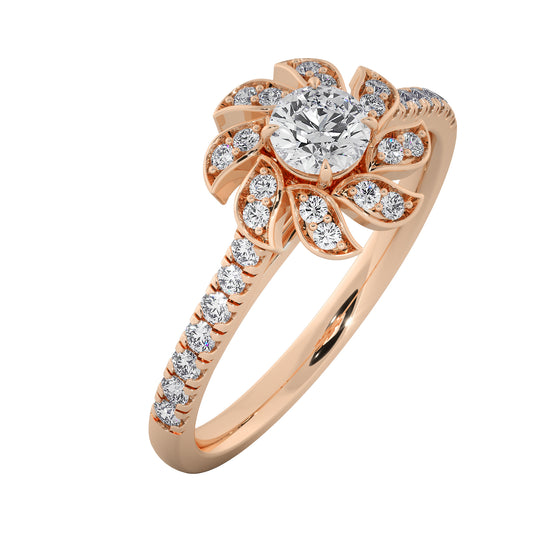 Sunflower Magic Solitaire Ring