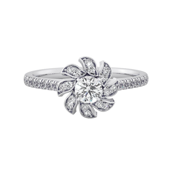 Sunflower Magic Solitaire Ring