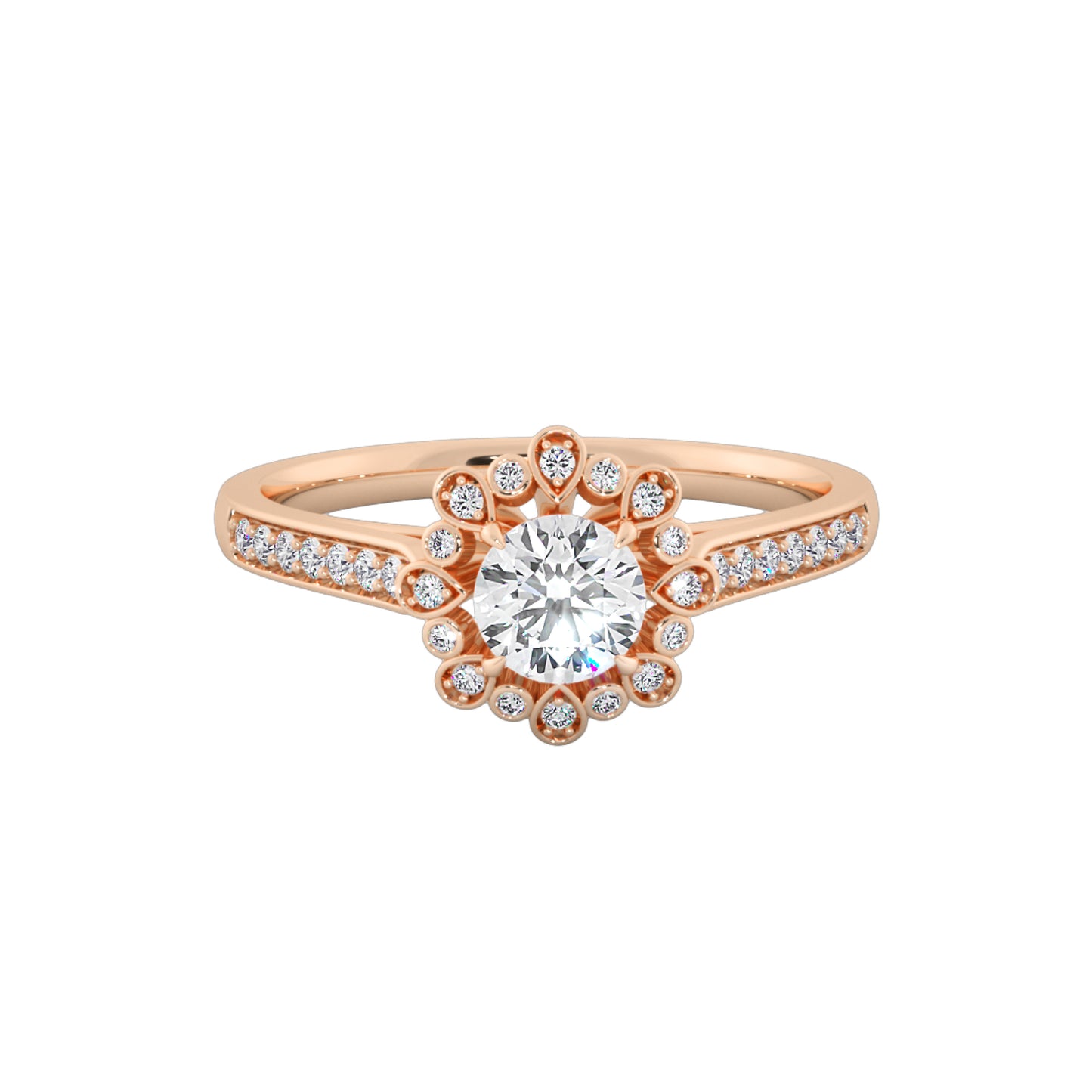 Flower Joy Solitaire Ring