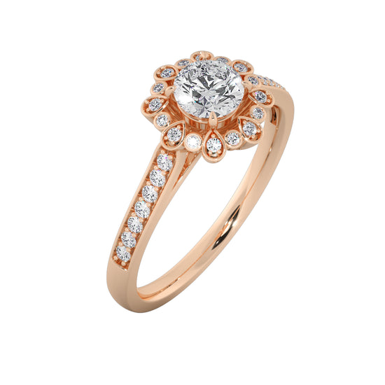 Flower Joy Solitaire Ring