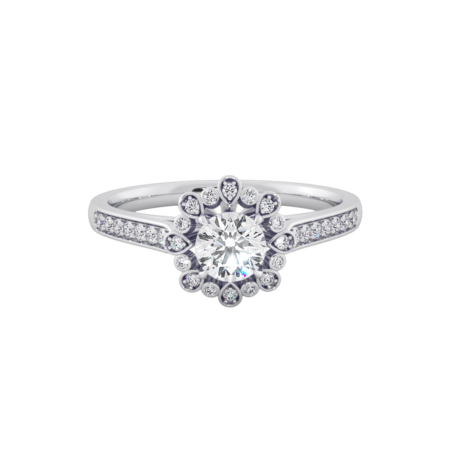 Flower Joy Solitaire Ring