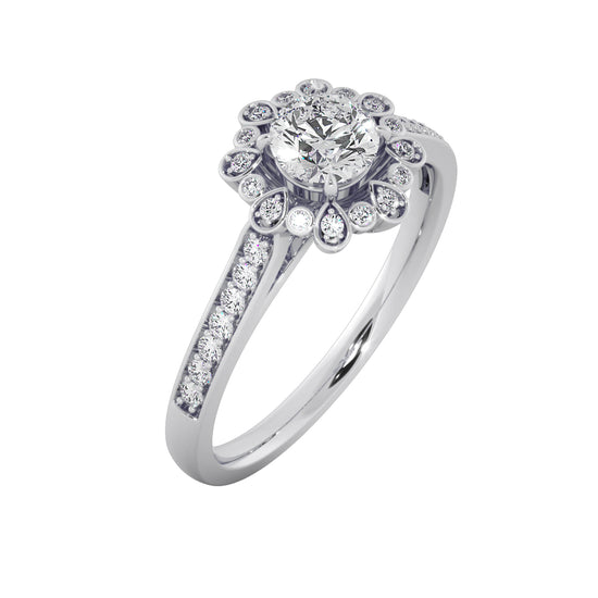 Flower Joy Solitaire Ring