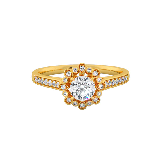 Flower Joy Solitaire Ring