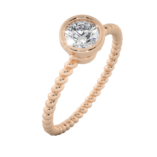 Spiral Band Solitaire Ring