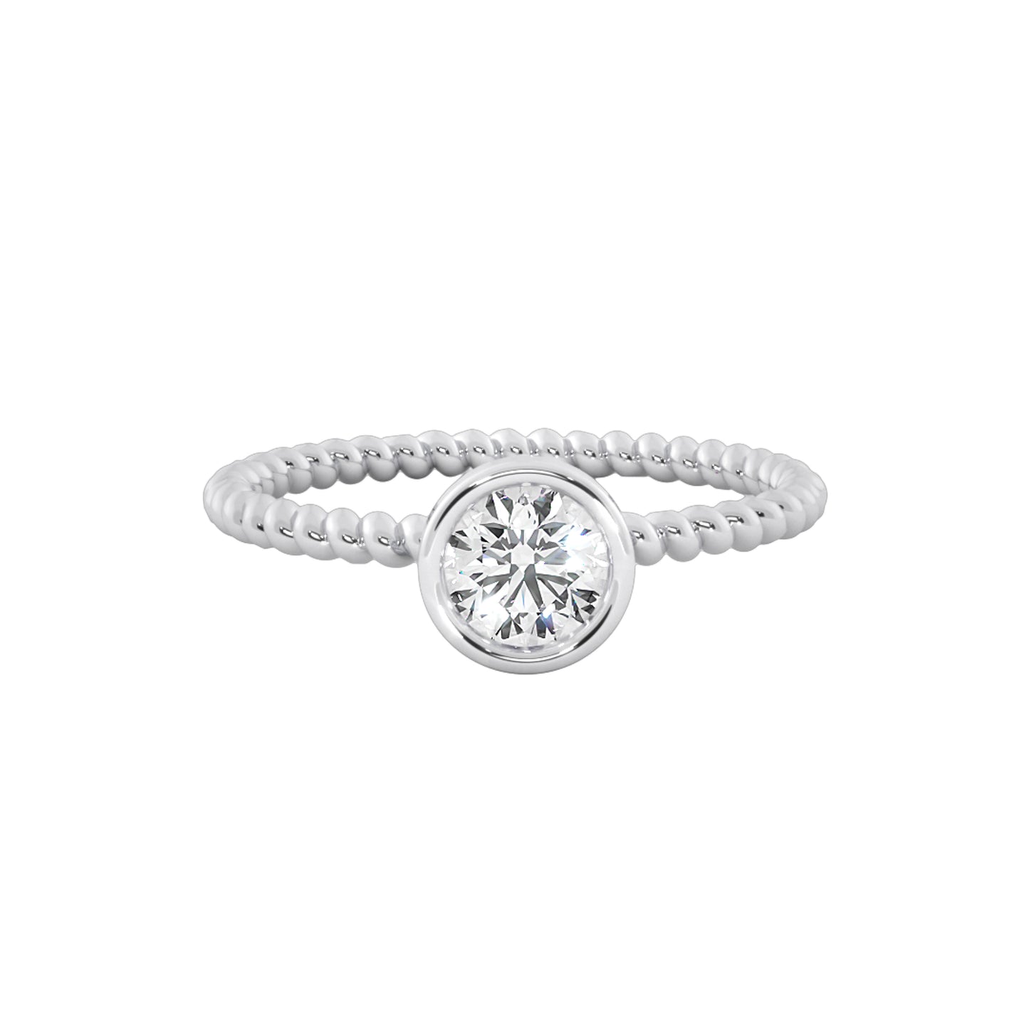 Spiral Band Solitaire Ring