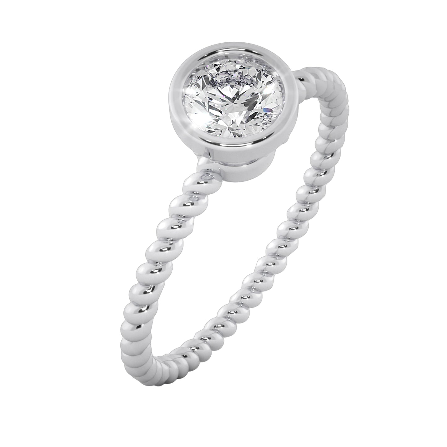 Spiral Band Solitaire Ring