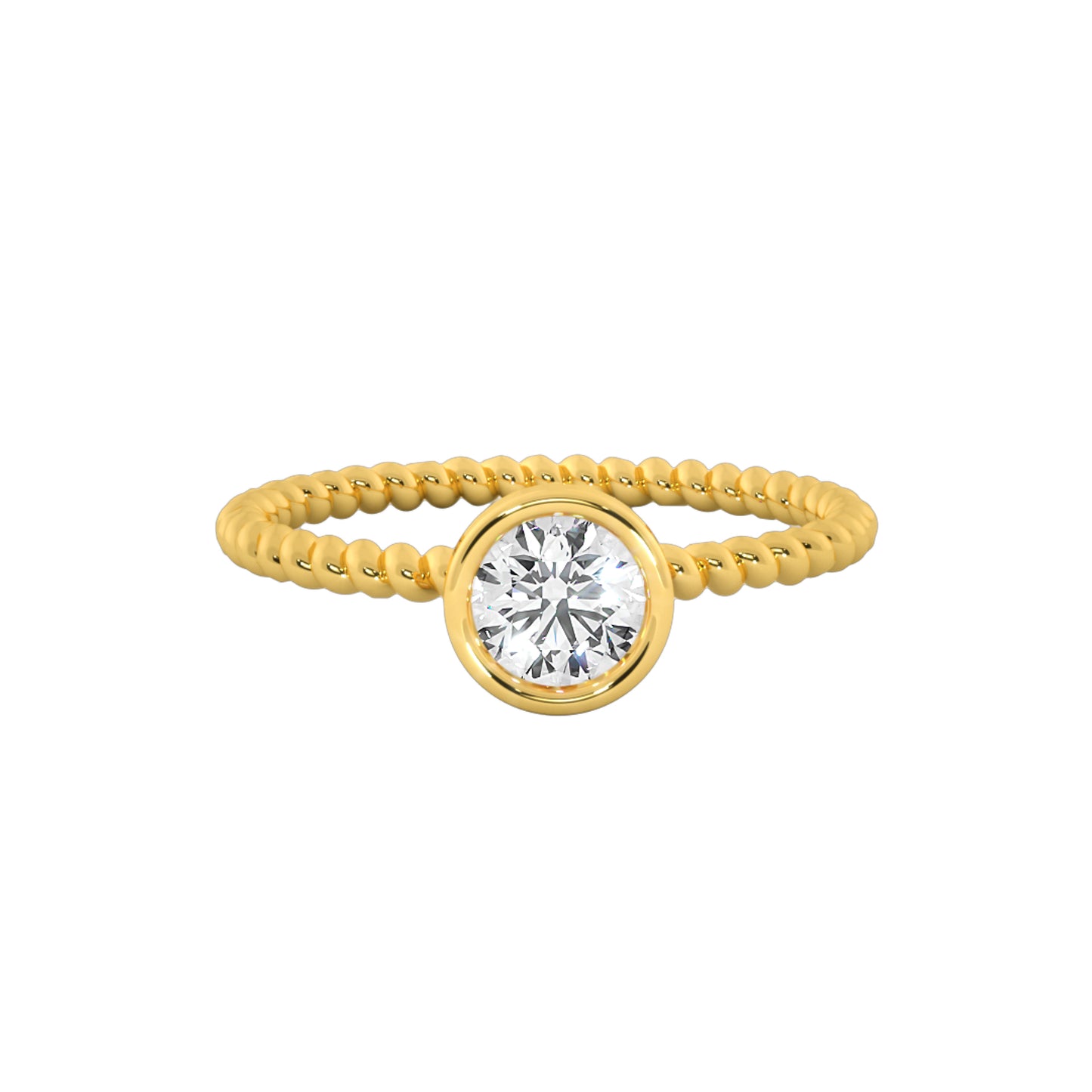 Spiral Band Solitaire Ring