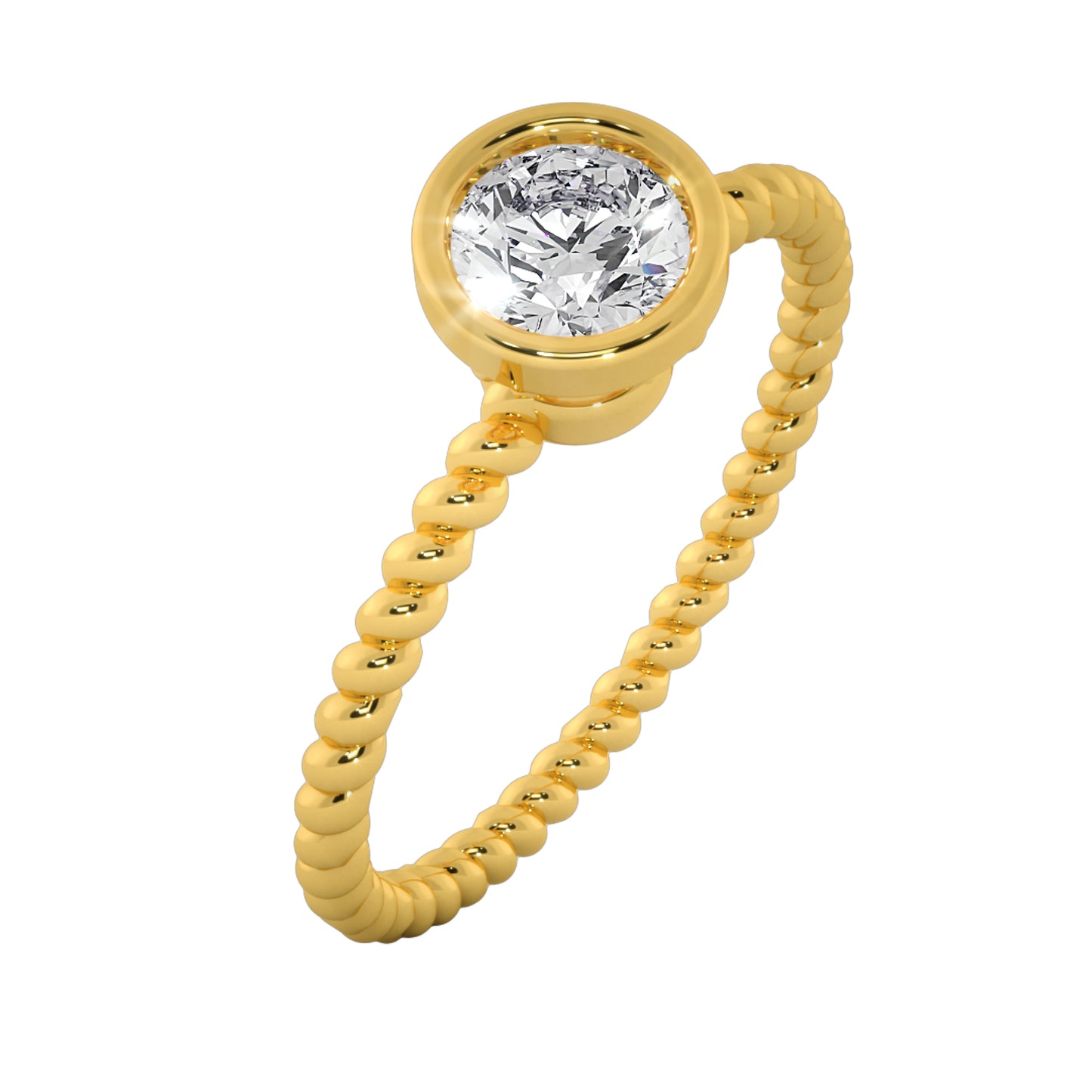 Spiral Band Solitaire Ring