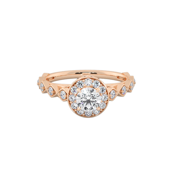 Leafy Gems Solitaire Ring