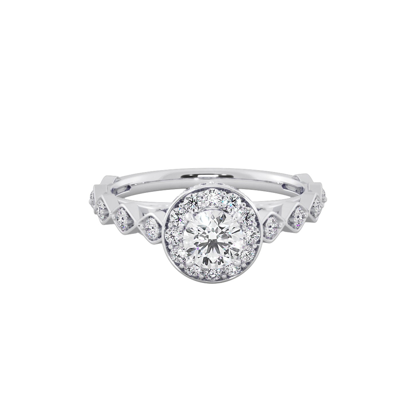 Leafy Gems Solitaire Ring