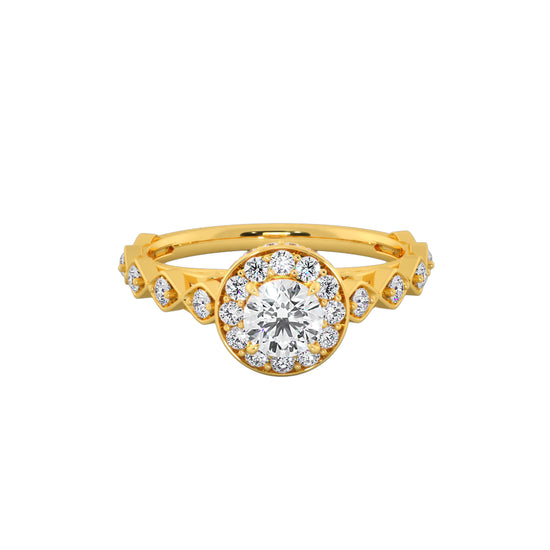 Leafy Gems Solitaire Ring