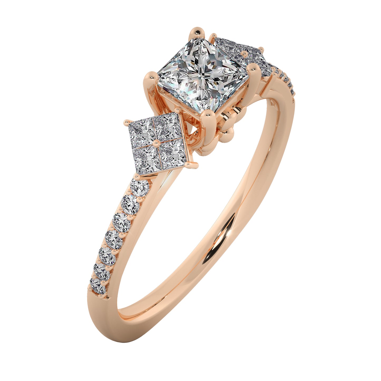 Icy Rain Solitaire Ring