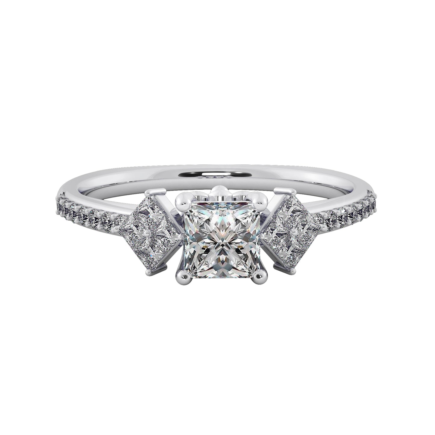 Icy Rain Solitaire Ring