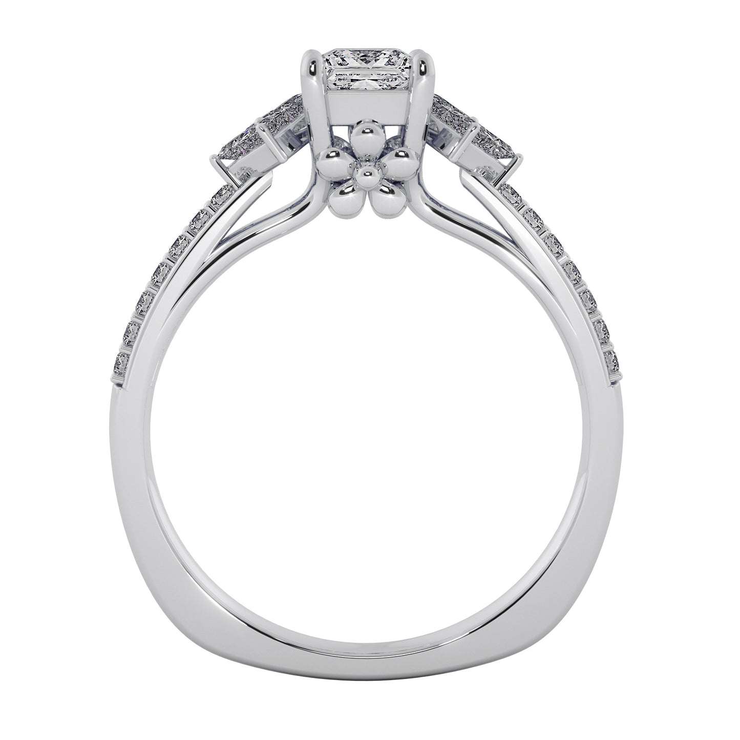 Icy Rain Solitaire Ring