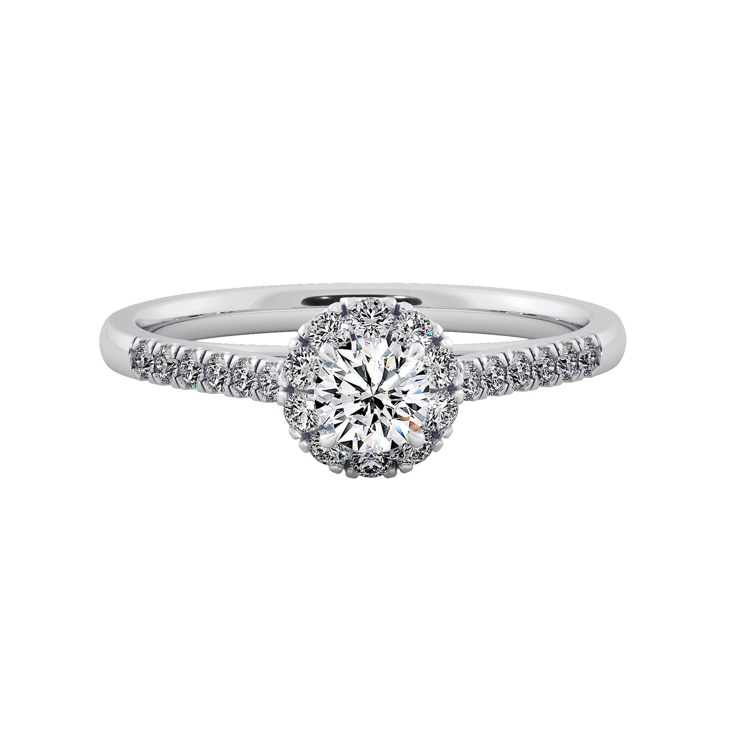 Flower Crystal Solitaire Ring