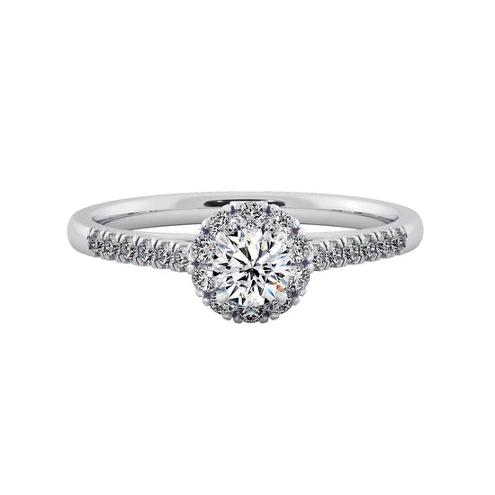 Flower Crystal Solitaire Ring