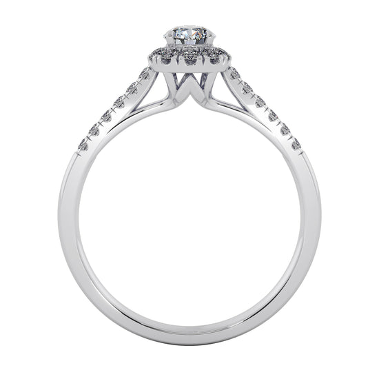 Flower Crystal Solitaire Ring