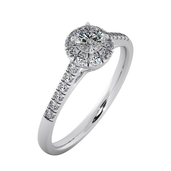 Flower Crystal Solitaire Ring