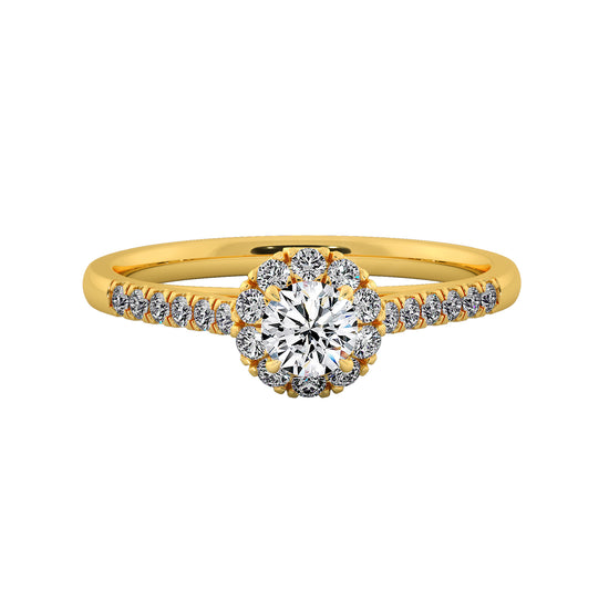 Flower Crystal Solitaire Ring