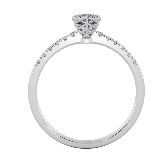 Rose Flower Solitaire Ring