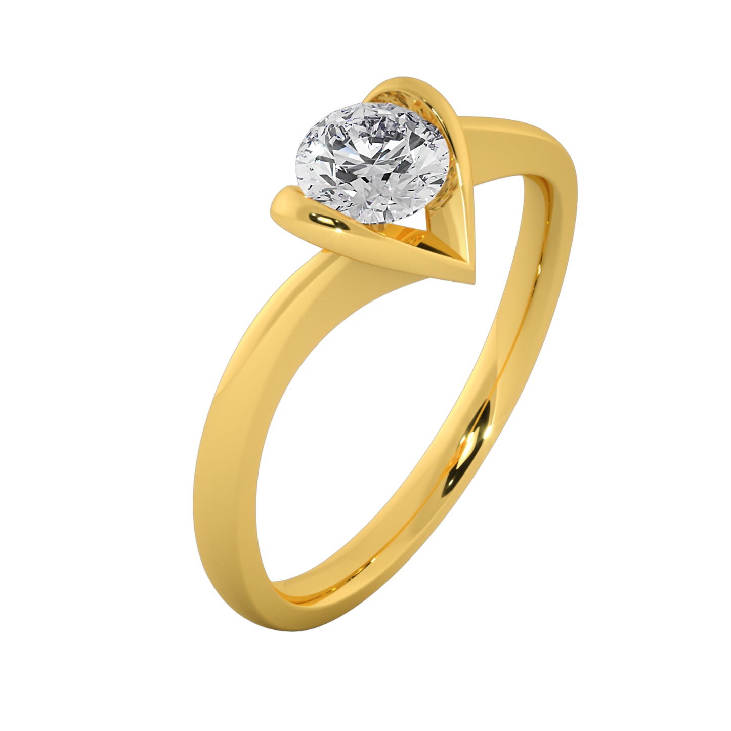 Lovely Heart Solitaire Ring