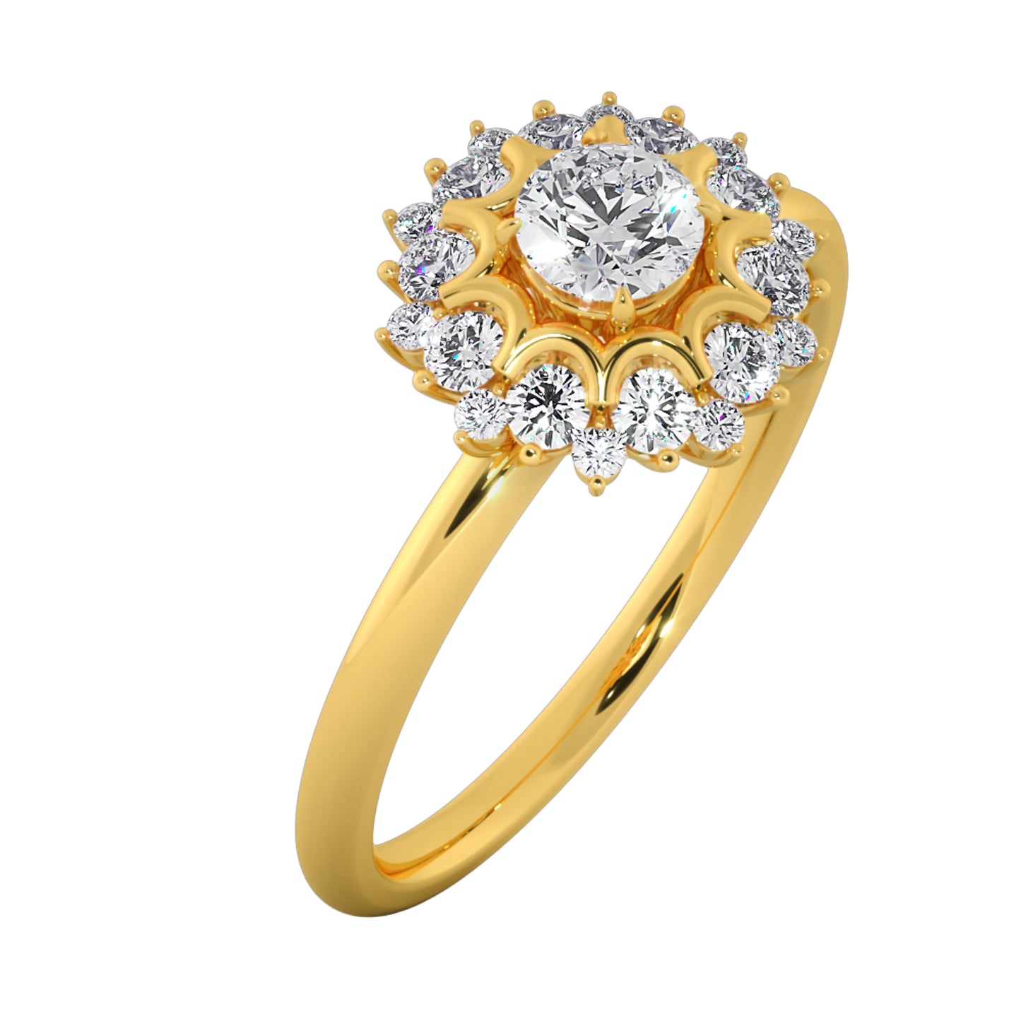 Flower Hamper Solitaire Ring